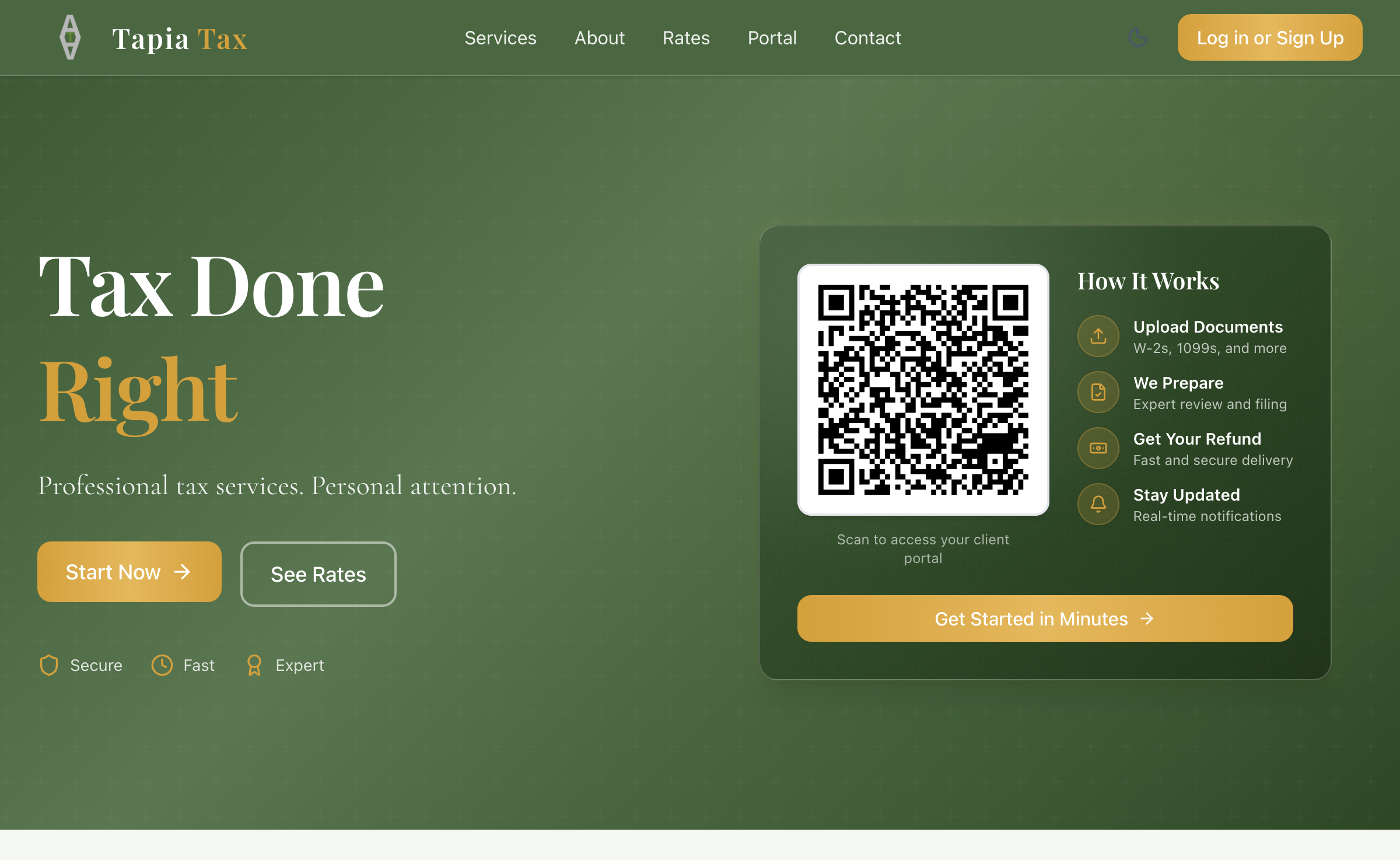 TapiaTax - Professional tax preparation portal